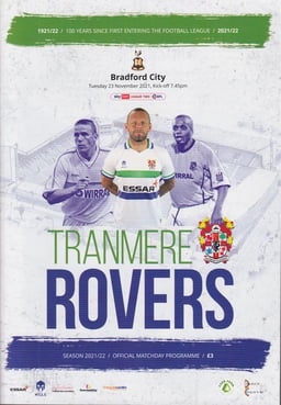Tranmere Rovers v Bradford City Match Programme 2021-11-23